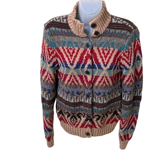 Lauren Jeans Company Sweater Womens Size Small Button Front Cardigan Southwest - Picture 1 of 9